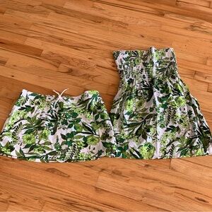 NEW J. Crew Tropical Cargo Skirt Smocked Top Cover Up 6 Small Vacation Set 2005